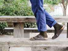 Load image into Gallery viewer, NISHIGUCHI KUTSUSHITA | Wool Ribbed Socks | Khaki - LONDØNWORKS