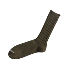 Load image into Gallery viewer, NISHIGUCHI KUTSUSHITA | Wool Ribbed Socks | Khaki - LONDØNWORKS