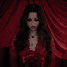 Load image into Gallery viewer, MYSTICUM LUNA | Scarlet Grace Pearl Choker | Stainless Steel - LONDØNWORKS