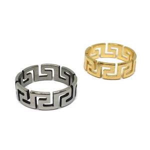 CRYPT | Aztec Pattern Ring | Silver - LONDØNWORKS