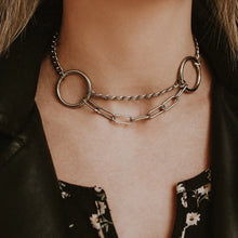 Load image into Gallery viewer, MYSTICUM LUNA | Necromancy O Ring Layered Choker Necklace | Stainless Steel - LONDØNWORKS
