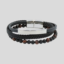 Load image into Gallery viewer, GLEN OGAL GROUP | Multi Layer Leather and Bead Bracelet | Black - LONDØNWORKS