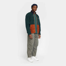 Load image into Gallery viewer, REVOLUTION | 7715 Blocked Teddy Jacket | Dark Green - LONDØNWORKS