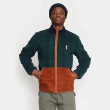 Load image into Gallery viewer, REVOLUTION | 7715 Blocked Teddy Jacket | Dark Green - LONDØNWORKS