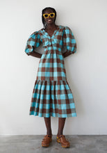 Load image into Gallery viewer, DR BLOOM | Joy Vichy Dress | Brown & Blue - LONDØNWORKS
