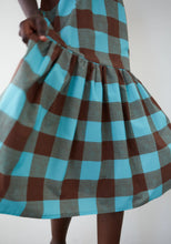 Load image into Gallery viewer, DR BLOOM | Joy Vichy Dress | Brown & Blue - LONDØNWORKS