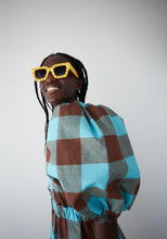 Load image into Gallery viewer, DR BLOOM | Joy Vichy Dress | Brown & Blue - LONDØNWORKS