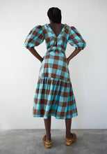 Load image into Gallery viewer, DR BLOOM | Joy Vichy Dress | Brown & Blue - LONDØNWORKS