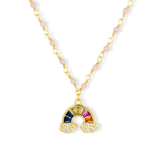 Load image into Gallery viewer, ASHIANA | Pink Rainbow Necklace | Gold - LONDØNWORKS