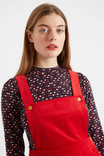 Load image into Gallery viewer, LOUCHE | Sofya Baby Cord Mini Pinafore Dress | Red - LONDØNWORKS