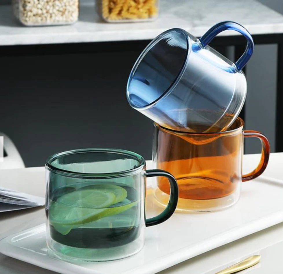 LONDONWORKS Double Wall Borosilicate Glass Mug Pink LOND NWORKS