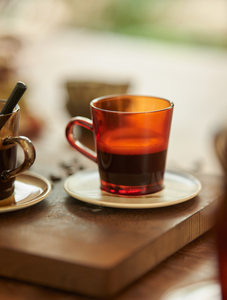 HKLIVING | Glass Coffee Cups Set of 4 | Amber Brown - LONDØNWORKS