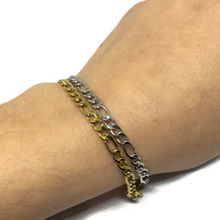 Load image into Gallery viewer, CRYPT | Figaro Chain Steel Link Bracelet | Silver - LONDØNWORKS