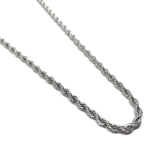 CRYPT | Stainless Steel Rope Chain Necklace | Silver - LONDØNWORKS