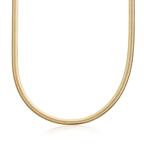 SCREAM PRETTY | Flat Snake Chain Necklace | Gold Plated - LONDØNWORKS