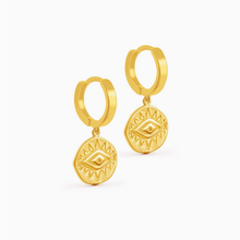 Load image into Gallery viewer, FORMATION | Lumen 'Evil Eye' Hoop Earrings | Gold Plated - LONDØNWORKS