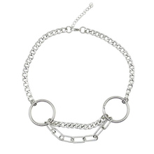 Load image into Gallery viewer, MYSTICUM LUNA | Necromancy O Ring Layered Choker Necklace | Stainless Steel - LONDØNWORKS