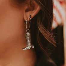 Load image into Gallery viewer, MYSTICUM LUNA | Hoedown Cowboy Boot Hoop Earrings | Stainless Steel - LONDØNWORKS