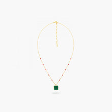 Load image into Gallery viewer, LES NEREIDES | Green Square Stone Pendant Necklace - LONDØNWORKS