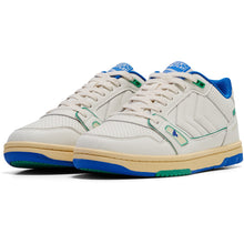 Load image into Gallery viewer, HUMMEL | Power Play LX-E AP1 Court Trainers | White-Blue-Green - LONDØNWORKS