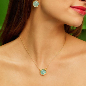 ASHIANA | Petit Gemstone Necklace | Aqua Chalcedony - LONDØNWORKS