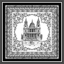 Load image into Gallery viewer, HELEN ANTHONY | Large Silk Foulard Scarf | Black &amp; White - LONDØNWORKS