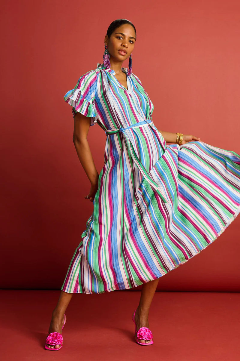 Pom Pom Striped Dress