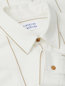 LIBERTINE LIBERTINE | Canyon Long Sleeve Shirt | White/ Khaki Stripe - LONDØNWORKS