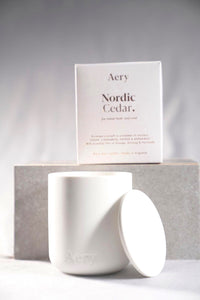AERY | Nordic Cedar Scented Candle | White Clay - LONDØNWORKS
