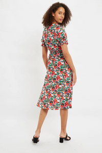 LOUCHE | Corina Flower Print Midi Tea Dress - LONDØNWORKS