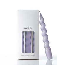 Load image into Gallery viewer, MÆGEN | Spiral Taper Candles | Lilac - LONDØNWORKS