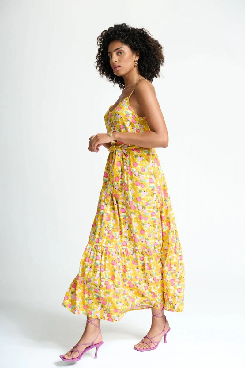 POM AMSTERDAM Tess Dress Pomegranate Yellow LONDONWORKS