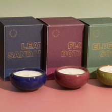 Load image into Gallery viewer, ZESTY LEMONS | Kiln Set of 3 Tea Lights | Leather &amp; Sandalwood - LONDØNWORKS