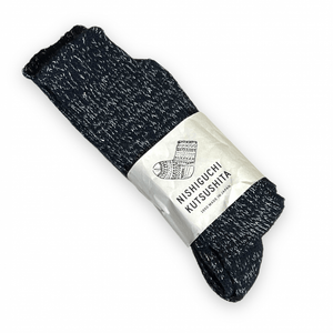NISHIGUCHI KUTSUSHITA | Hemp Cotton Ribbed Socks | Midnight