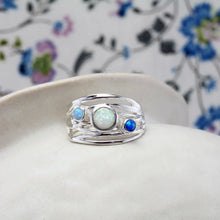 Load image into Gallery viewer, BANYAN JEWELLERY | Handmade Sterling Silver Ring | Three Opals - LONDØNWORKS