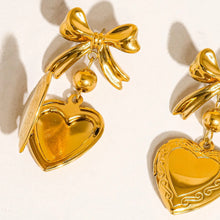 Load image into Gallery viewer, FLANERIE ACCESSORIES | Keryn Heart &amp; Bow Locket Earrings - LONDØNWORKS