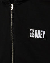 Load image into Gallery viewer, OBEY | Margin Faded Zip Hood | Faded Digital Black - LONDØNWORKS