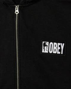 OBEY | Margin Faded Zip Hood | Faded Digital Black - LONDØNWORKS