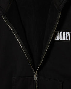 OBEY | Margin Faded Zip Hood | Faded Digital Black - LONDØNWORKS
