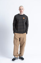 Load image into Gallery viewer, LOREAK MENDIAN | Striped Dot M T-Shirt | Navy/Forest