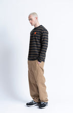 Load image into Gallery viewer, LOREAK MENDIAN | Striped Dot M T-Shirt | Navy/Forest