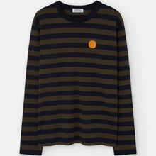 Load image into Gallery viewer, LOREAK MENDIAN | Striped Dot M T-Shirt | Navy/Forest