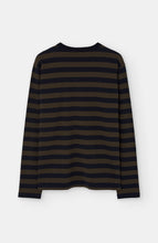 Load image into Gallery viewer, LOREAK MENDIAN | Striped Dot M T-Shirt | Navy/Forest