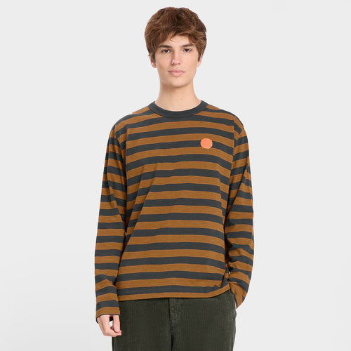 LOREAK MENDIAN | Striped Dot M T-Shirt | Brown