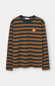 LOREAK MENDIAN | Striped Dot M T-Shirt | Brown