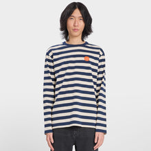 Load image into Gallery viewer, LOREAK MENDIAN | Striped Dot M T-Shirt | Ecru/Blue