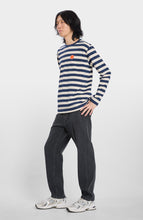 Load image into Gallery viewer, LOREAK MENDIAN | Striped Dot M T-Shirt | Ecru/Blue