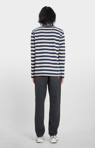LOREAK MENDIAN | Striped Dot M T-Shirt | Ecru/Blue