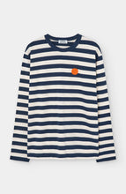 Load image into Gallery viewer, LOREAK MENDIAN | Striped Dot M T-Shirt | Ecru/Blue