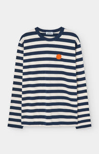 LOREAK MENDIAN | Striped Dot M T-Shirt | Ecru/Blue